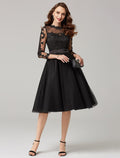 Wedding Knee Length Length Sleeve Over Appliques