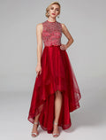 Wedding Asymmetrical Sleeveless Neck with Bow(s)