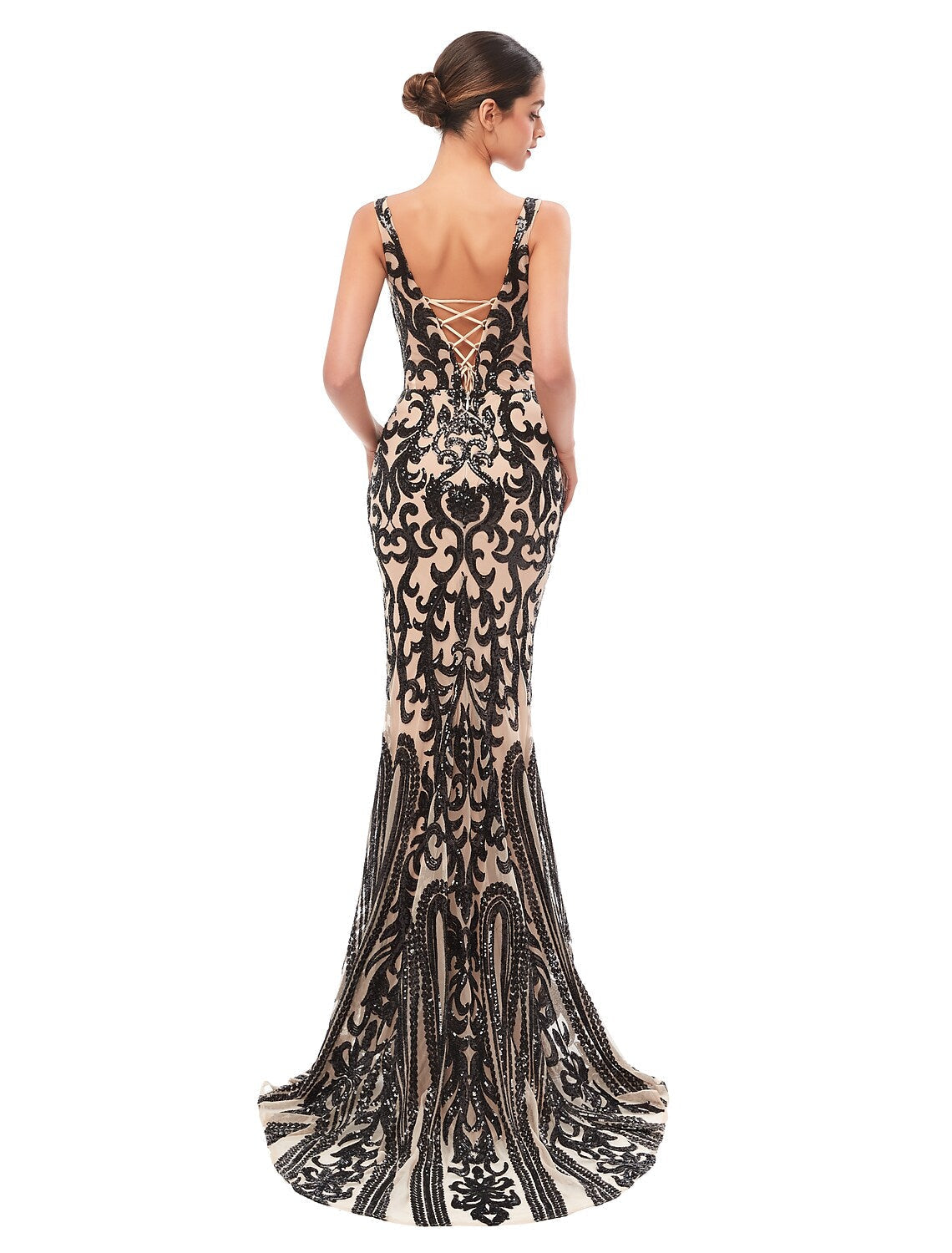Evening Gown Celebrity Style Dress Prom Sleeveless V Neck