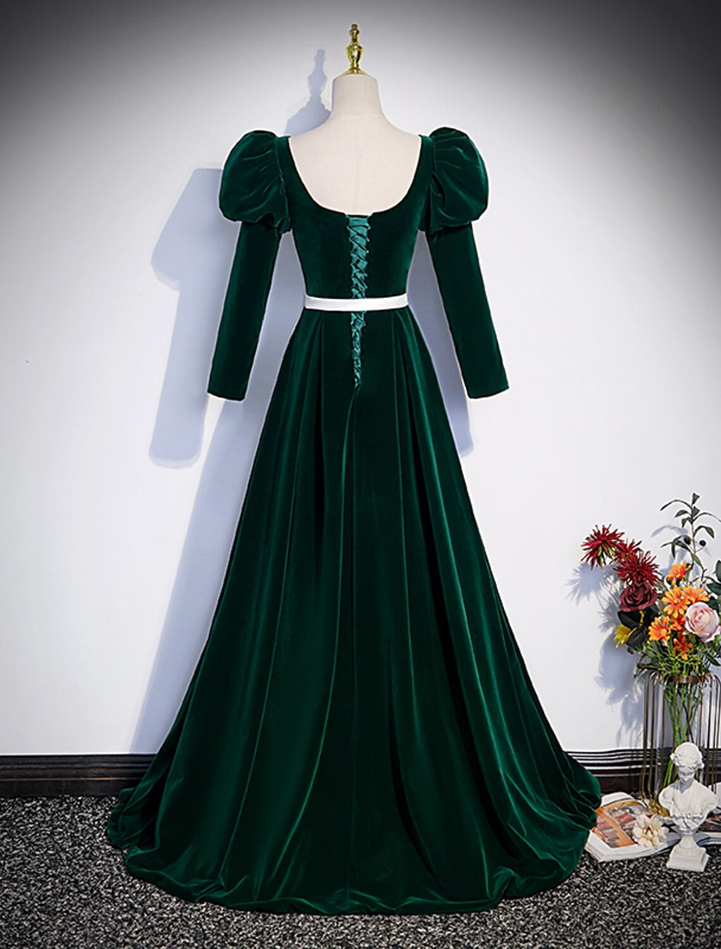 Evening Gown Maxi Dress Formal Floor Length Long Sleeve Square Neck Pleats Crystals Strappy