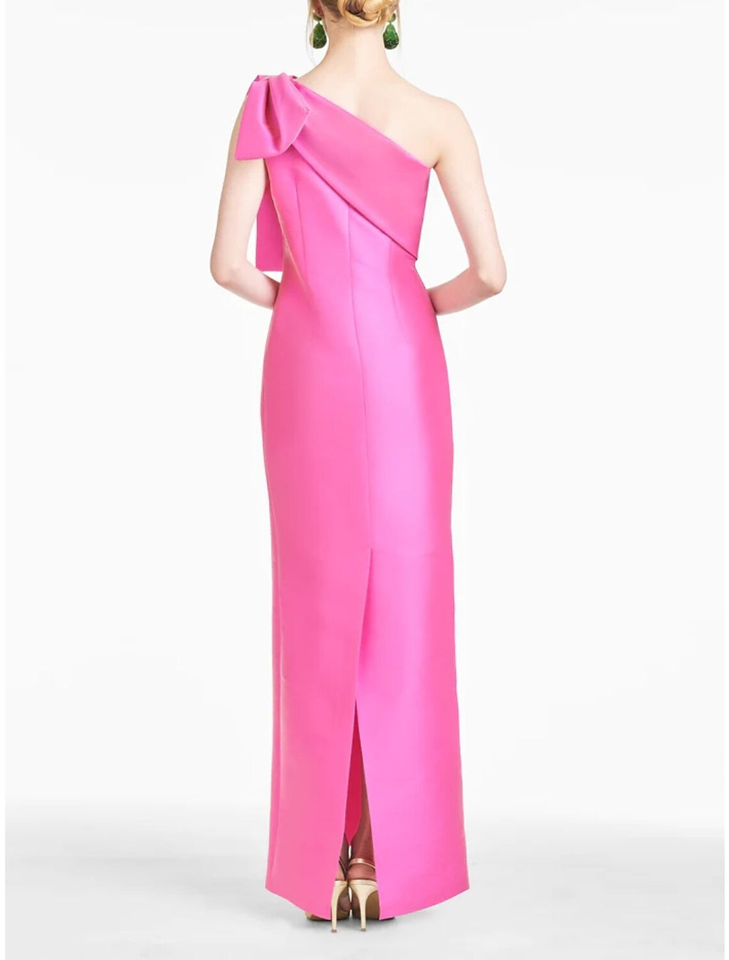 Sheath / Column Evening Gown Elegant Dress Formal Ankle Length Sleeveless One Shoulder with Bow(s) Slit