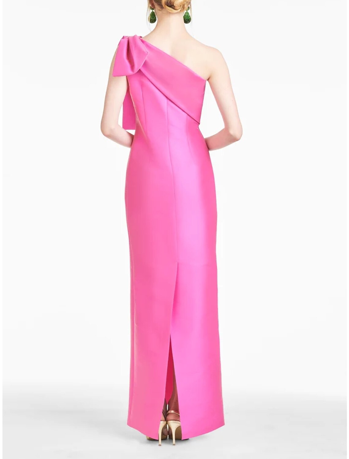 Sheath / Column Evening Gown Elegant Dress Formal Ankle Length Sleeveless One Shoulder with Bow(s) Slit