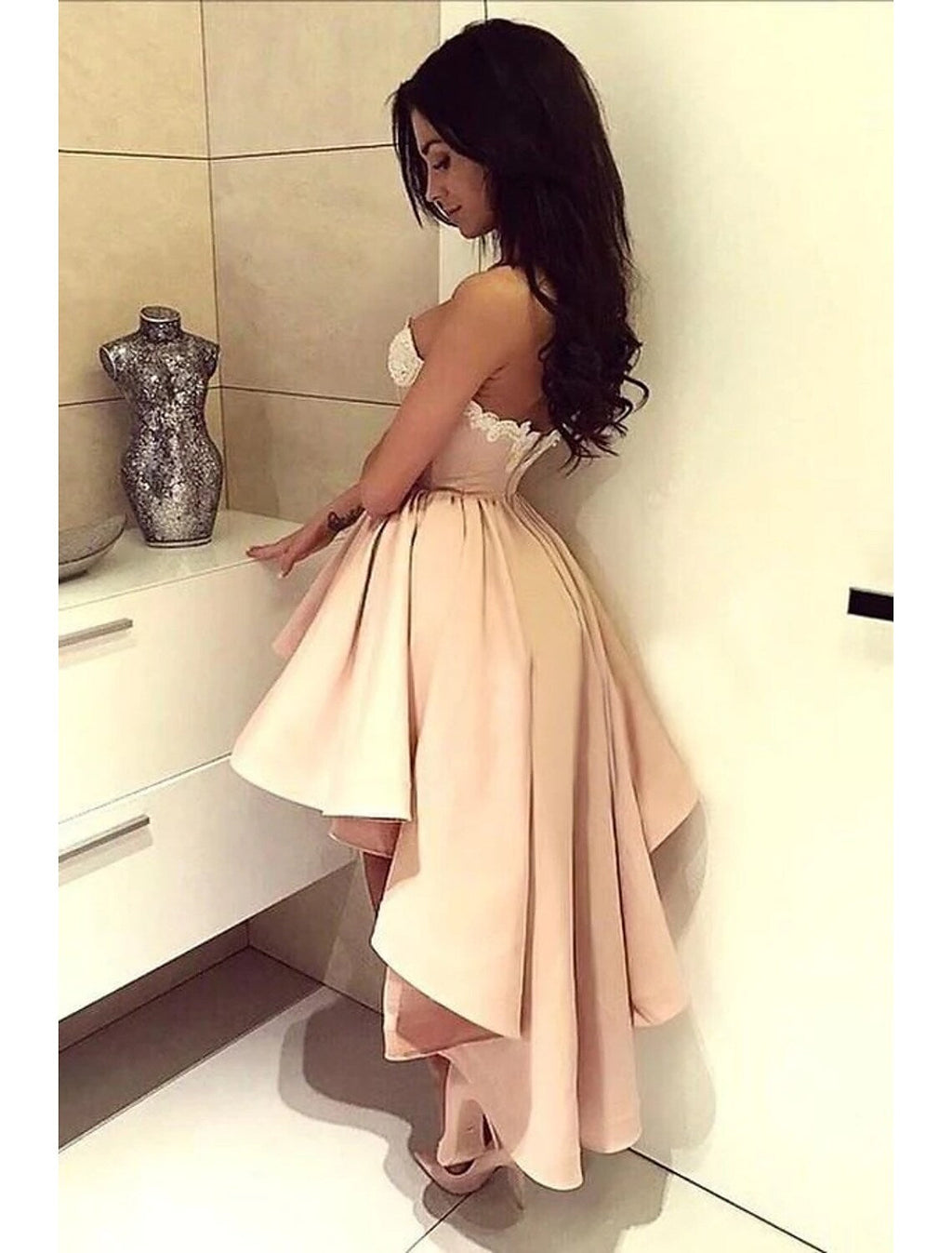 Cocktail Dresses Party Dress Asymmetrical Sleeveless Backless with Appliques
