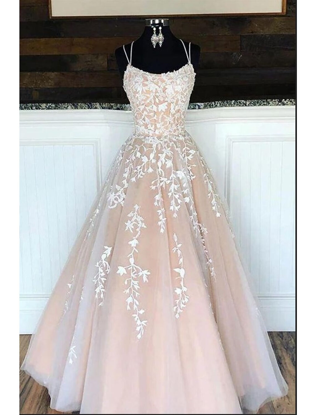Engagement Floor Length Sleeveless Spaghetti Strap with Pleats Appliques