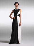Black Little Dress Dress Wedding Guest Floor Length Sleeveless V Back with Ruched