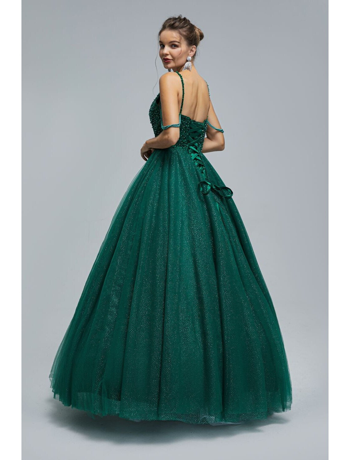 Sparkle Shine Dress Graduation Floor Length Sleeveless Strap with Pearls