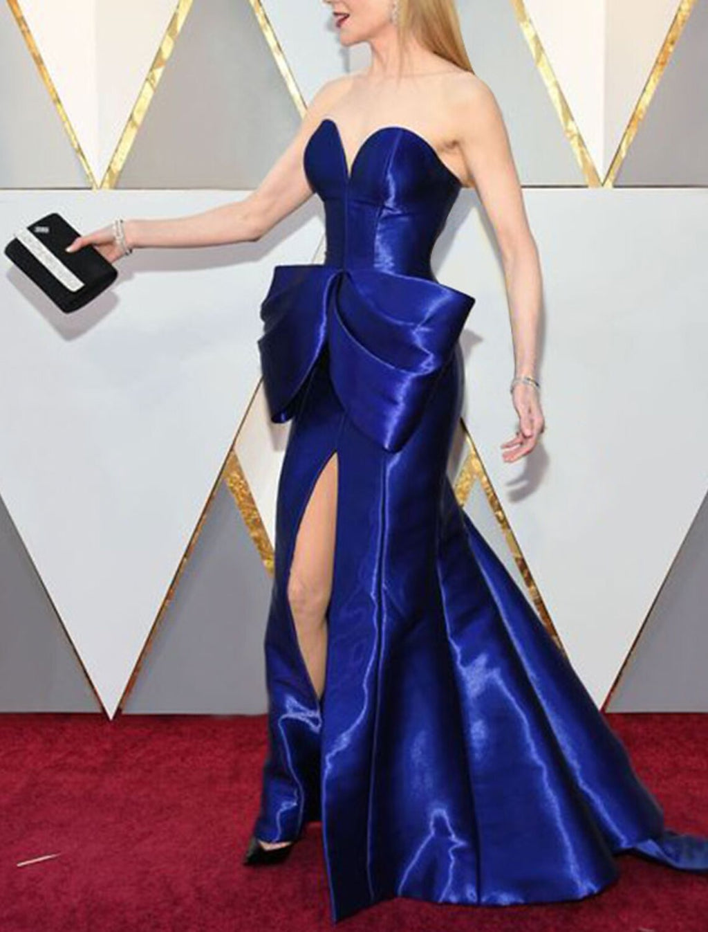 Mermaid / Trumpet Celebrity Style Elegant Engagement Formal Evening Dress Strapless Sleeveless Sweep / Brush Train with Bow(s)