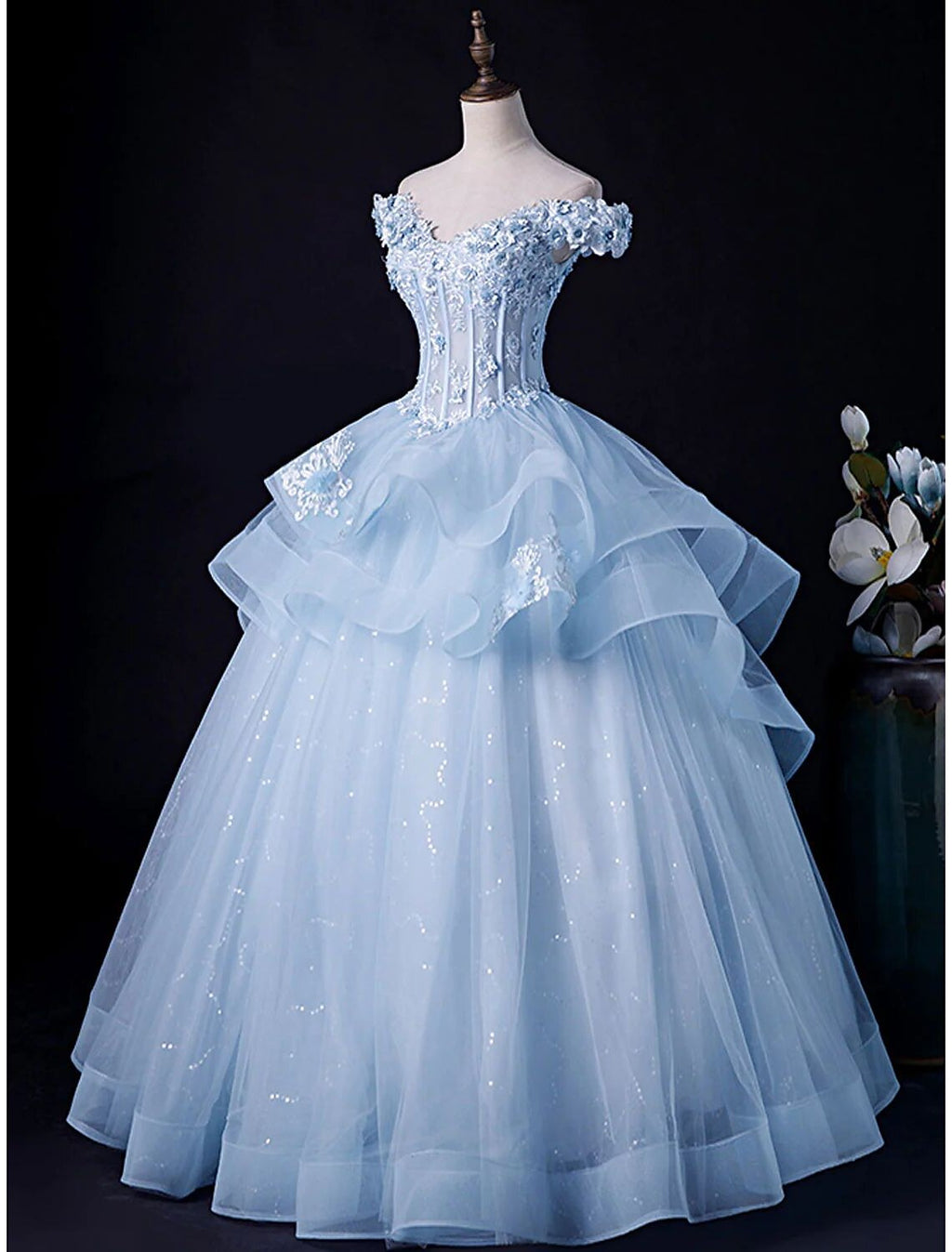 Ball Gown Evening Gown Minimalist Dress Formal Floor Length Sleeveless Off Shoulder Backless with Pleats Appliques
