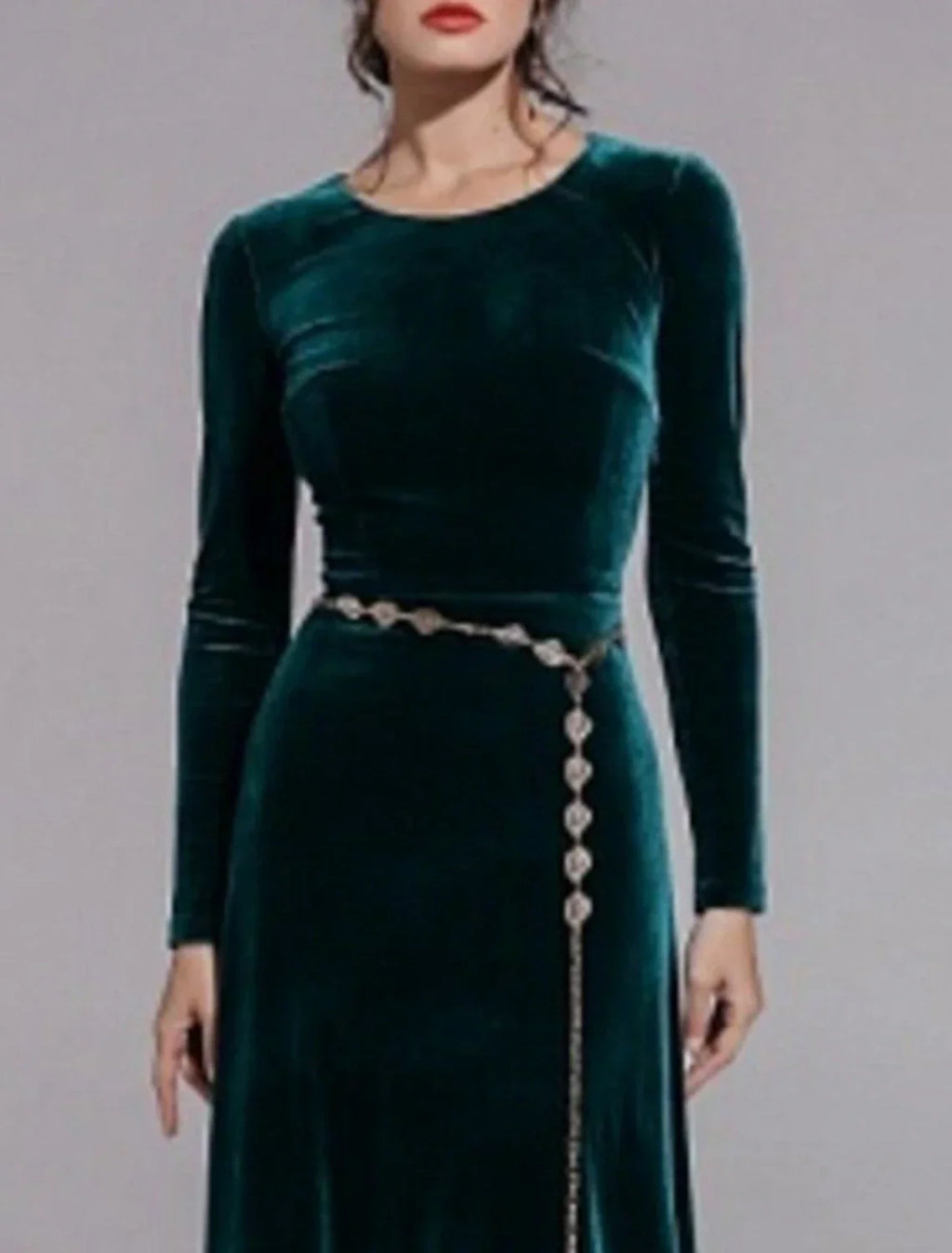 Mother of the Bride Dress Wedding Guest Simple Elegant Jewel Neck Floor Length Long Sleeve No with Sash / Ribbon Solid Color