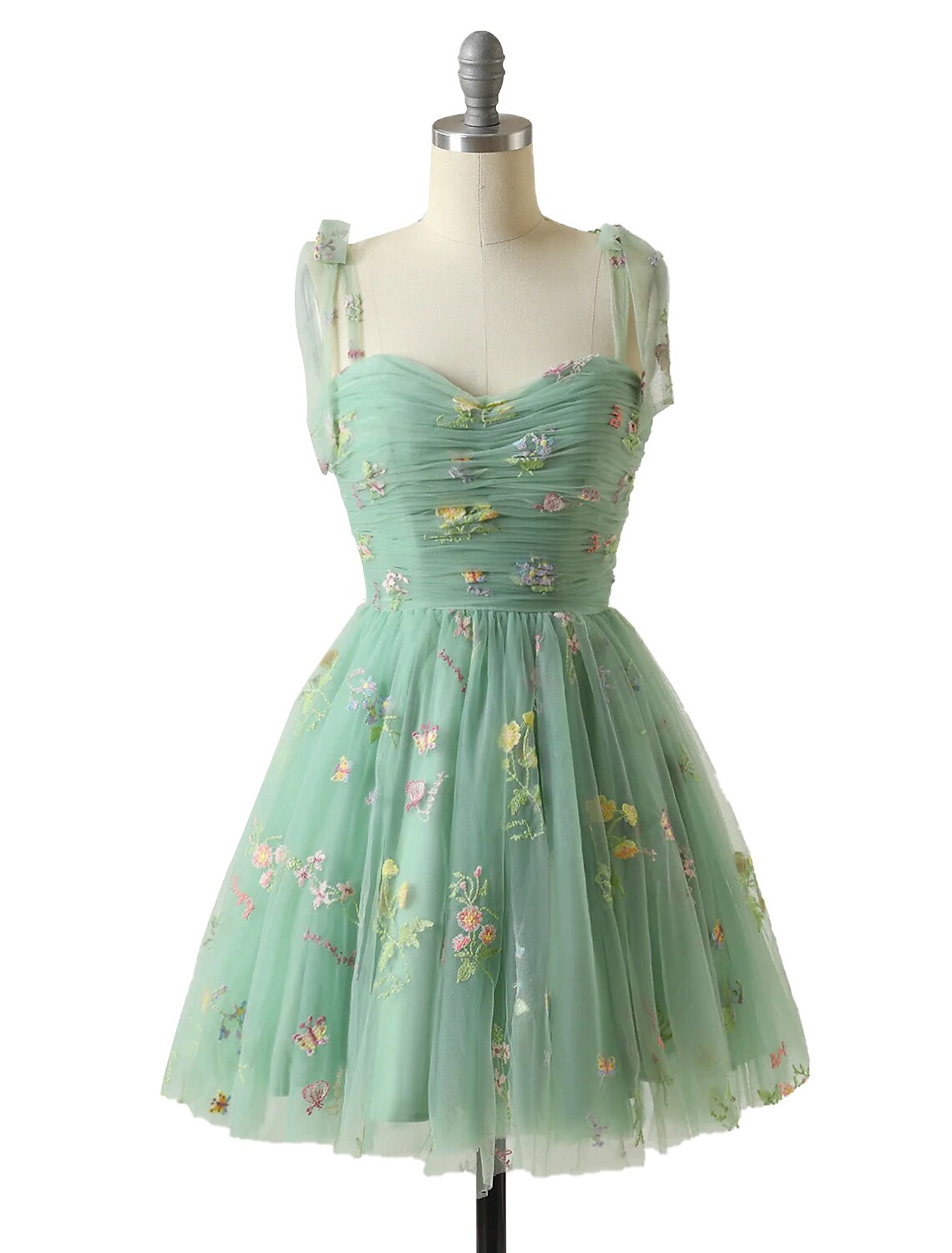 Homecoming Dresses Floral Dress Party Wear Summer Short / Mini Sleeveless Spaghetti Strap with Embroidery