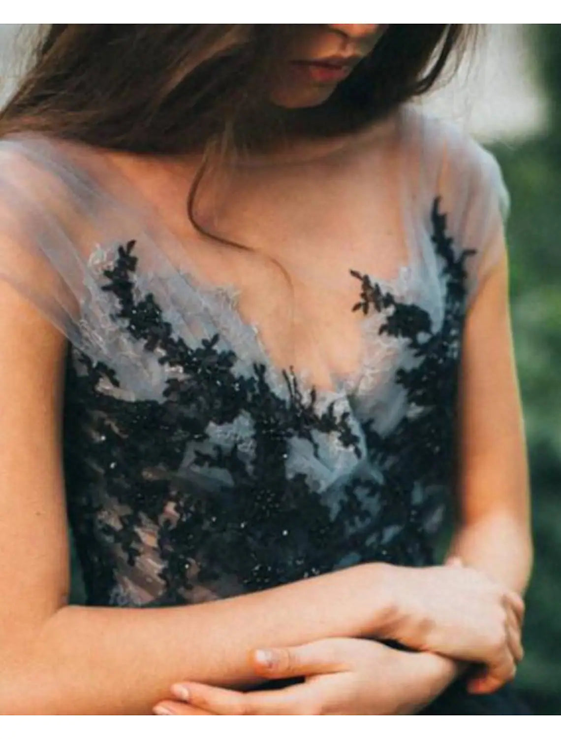 Evening Gown Color Block Dress Engagement Sleeveless V Neck V Back with Pleats Appliques