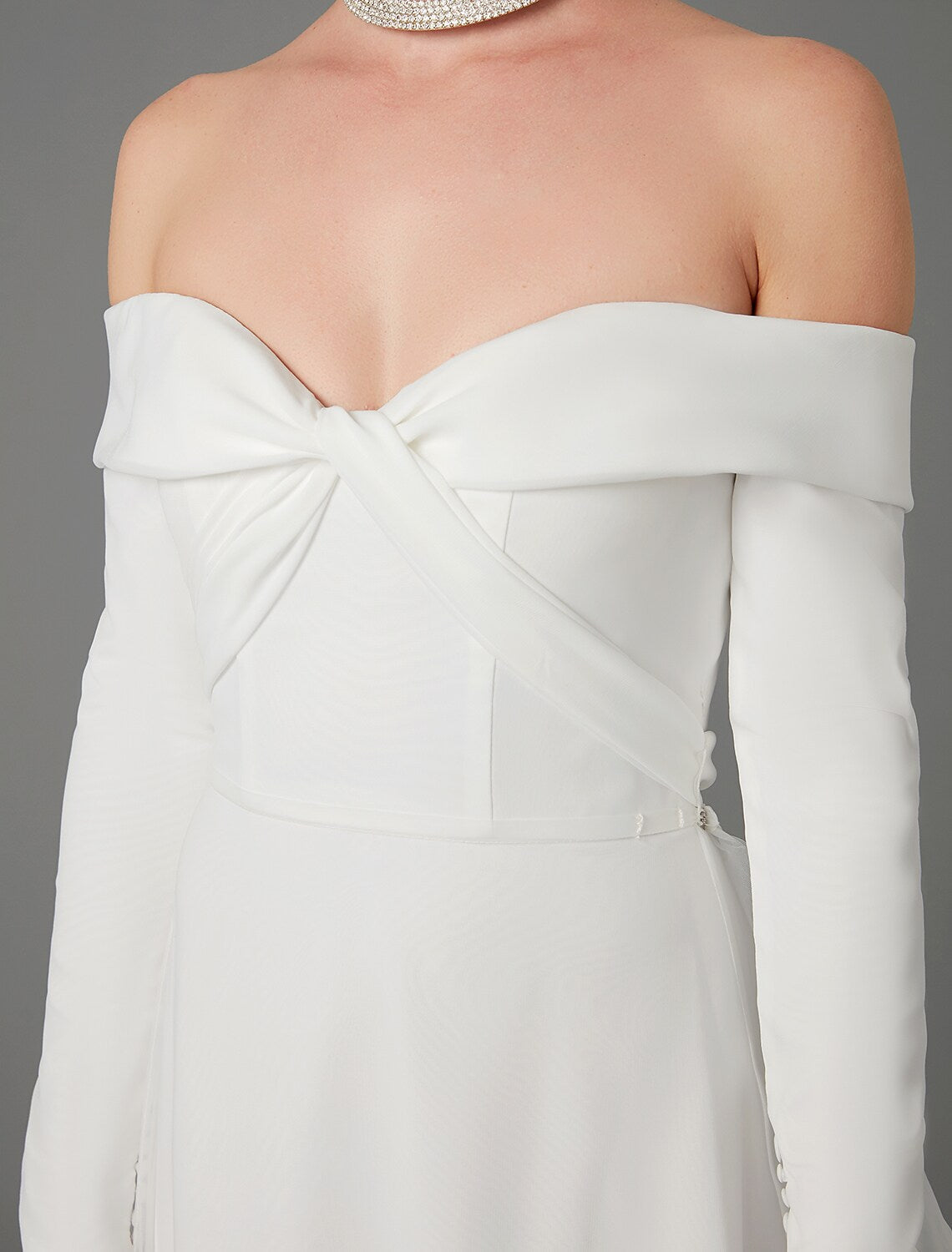 Engagement Formal Wedding Dresses A-Line Long Sleeve Off Shoulder