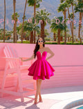 Pink Homecoming Dresses Princess Dress Graduation Cocktail Party Short / Mini Sleeveless Sweetheart Dress Backless with Ruffles