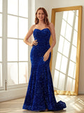 Sheath/Column Sequins Sweetheart Sleeveless Sweep/Brush Train Dresses