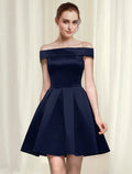 Cocktail Dresses Homecoming Short Mini Sleeveless Off Shoulder with Sleek