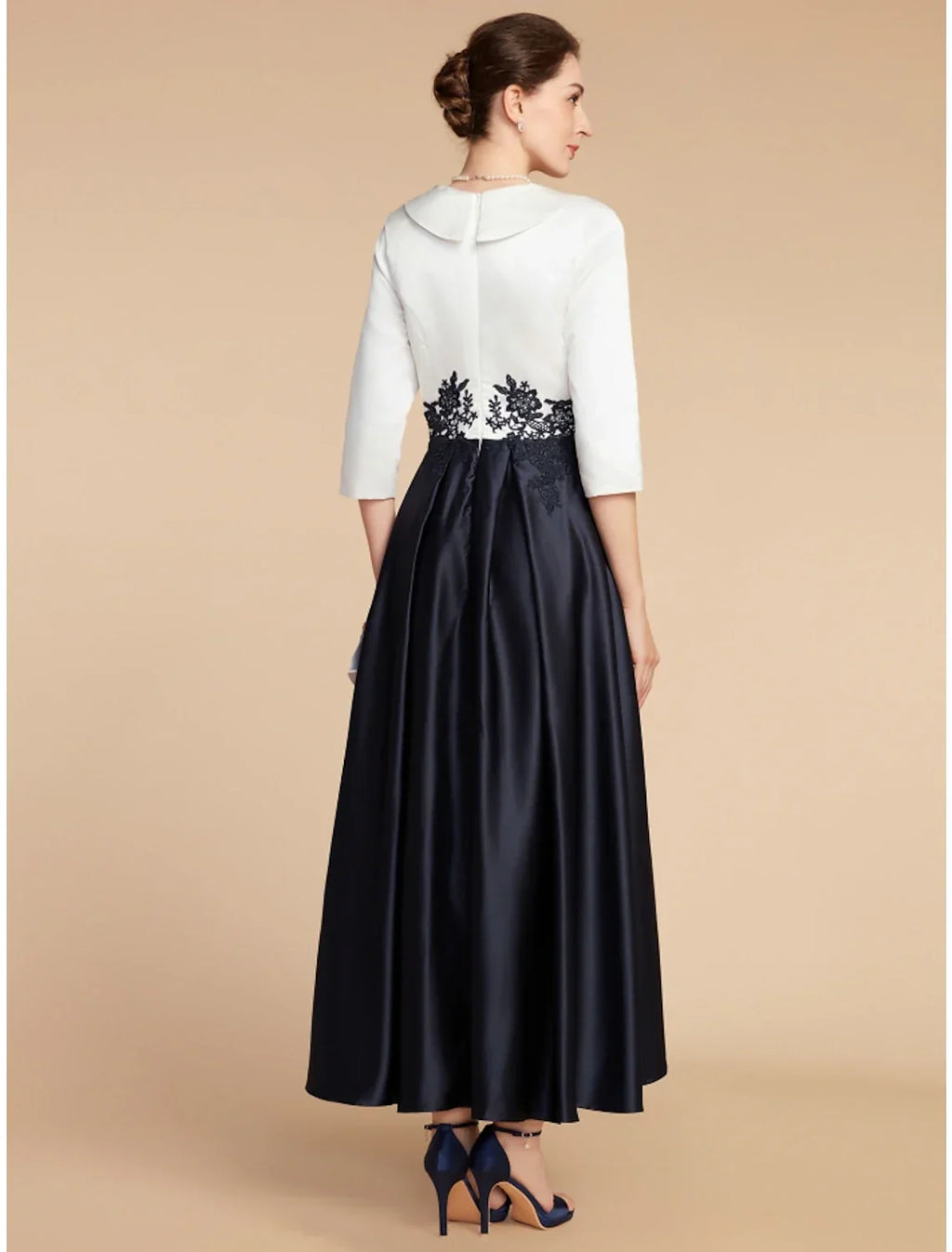 Mother of the Bride Dress Wedding Guest Elegant Petite V Neck Asymmetrical Half Sleeve with Ruching
