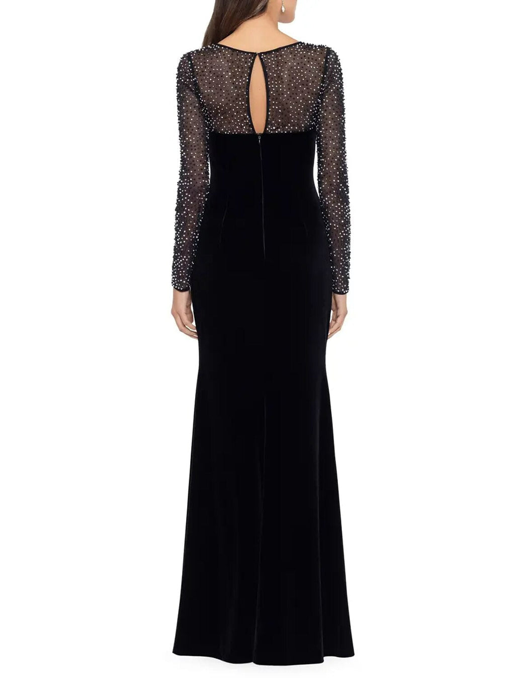 Sheath / Column Evening Gown Elegant Dress Formal Floor Length 3/4 Length Sleeve Jewel Neck Fabric with Rhinestone Beading