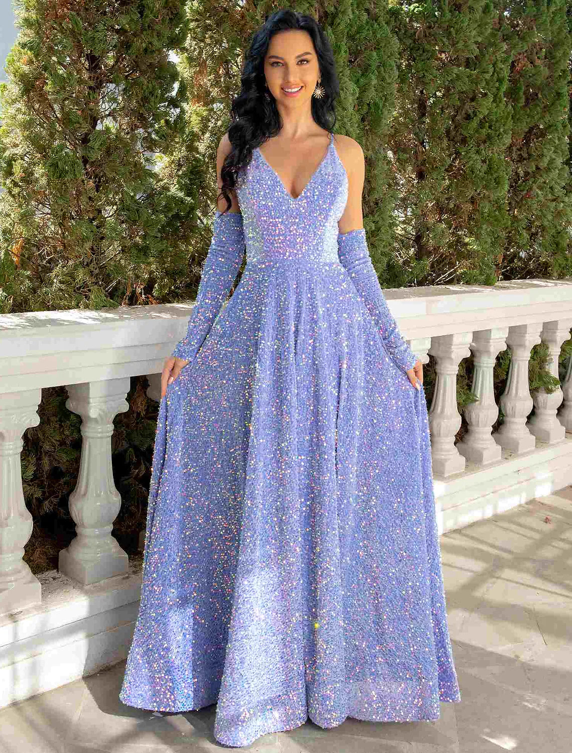 Formal Floor Length Sleeveless V Neck with Pleats
