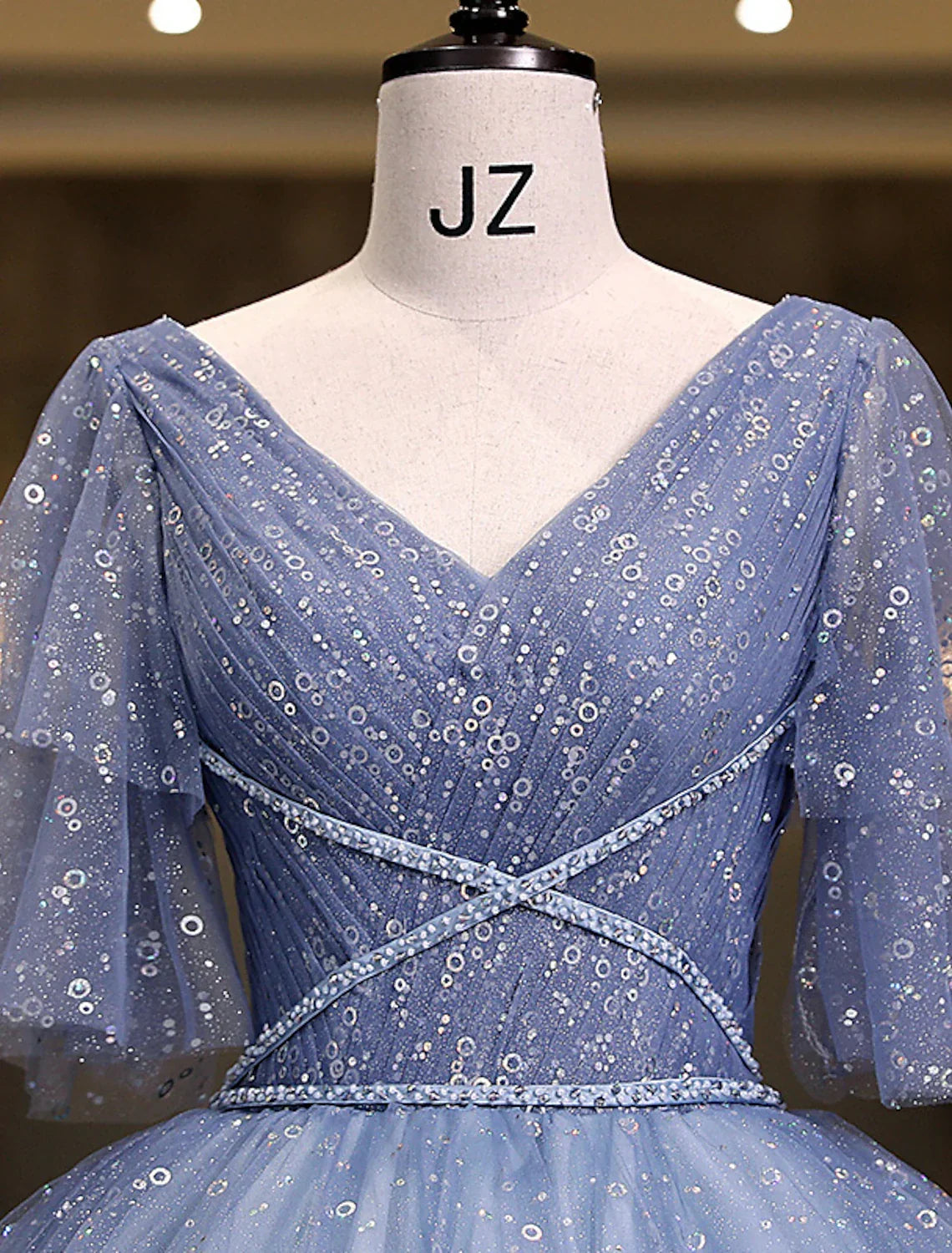 Ball Gown Quinceanera Dresses Princess Dress Performance Quinceanera Floor Length Short Sleeve V Neck