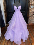 Ball Gown A-Line Prom Dresses Dress Formal Floor Length Sleeveless Backless with Pleats Ruffles