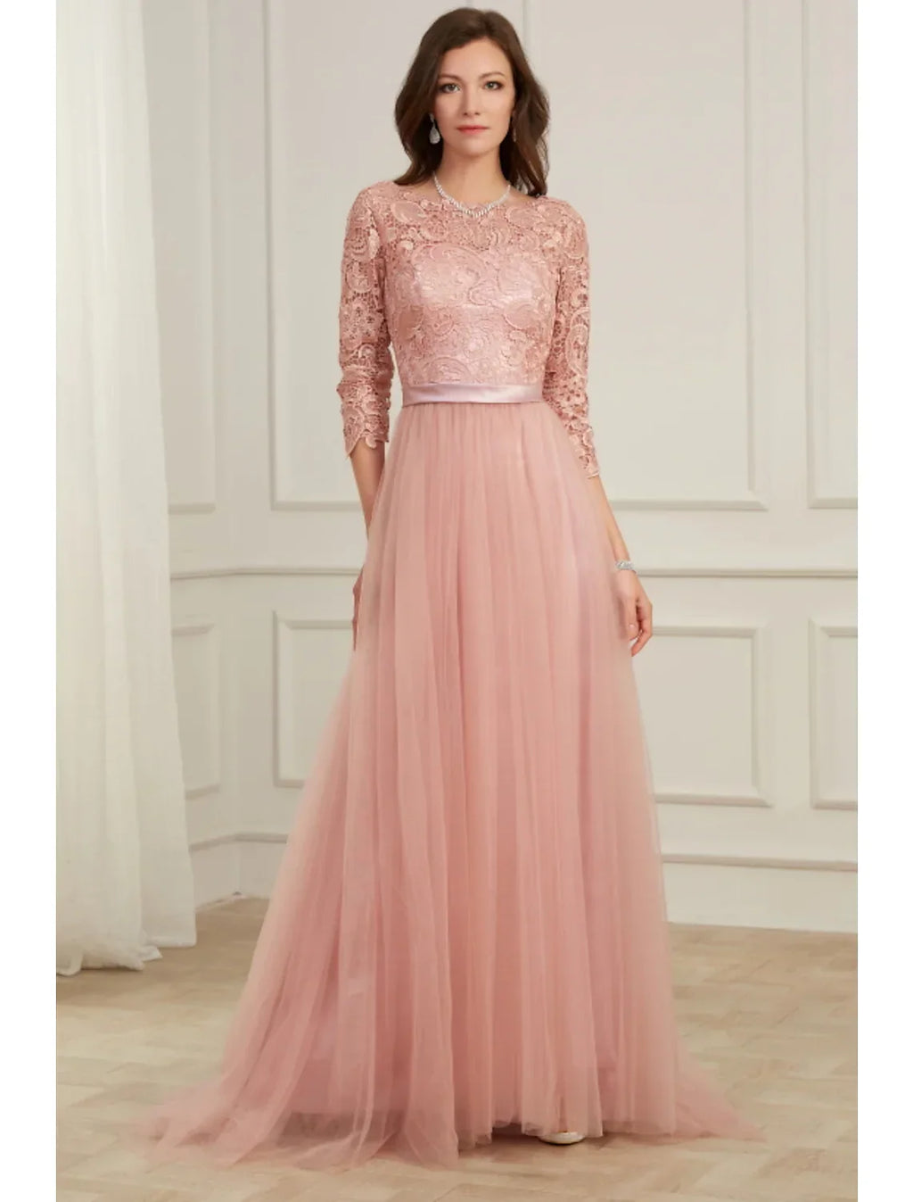 Evening Gown Spring Dress Party Long Sleeve with Appliques
