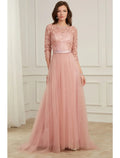 Evening Gown Spring Dress Party Long Sleeve with Appliques