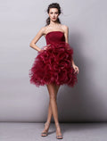 Ball Gown Hot Homecoming Cocktail Party Valentine's Day Dress Strapless Sleeveless Short / Mini with Ruched