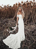 Trumpet/Mermaid Applique Off-the-Shoulder Short Sleeves Court Train Wedding Dresses