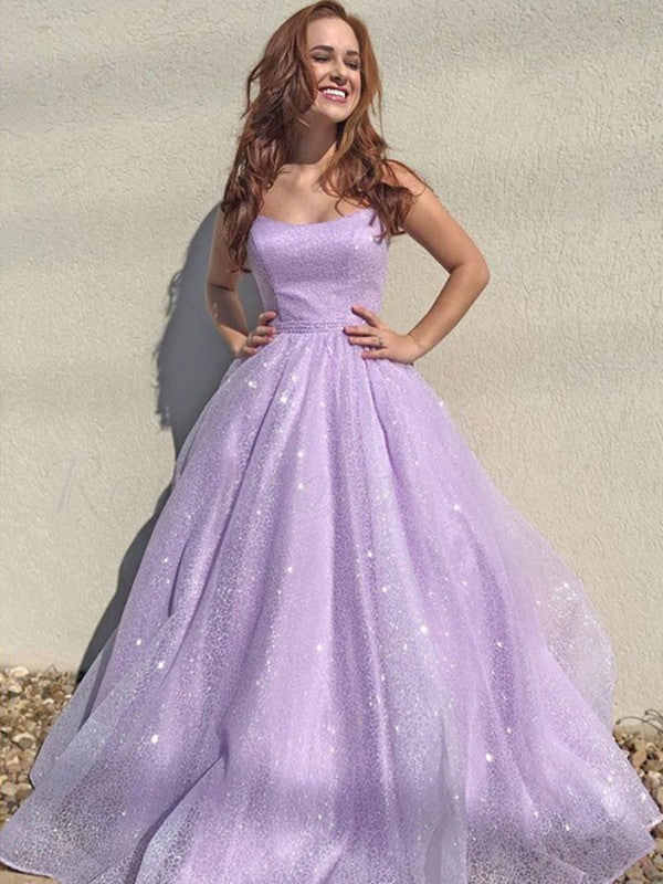 A-Line/Princess Square Sleeveless Ruffles Floor-Length Dresses
