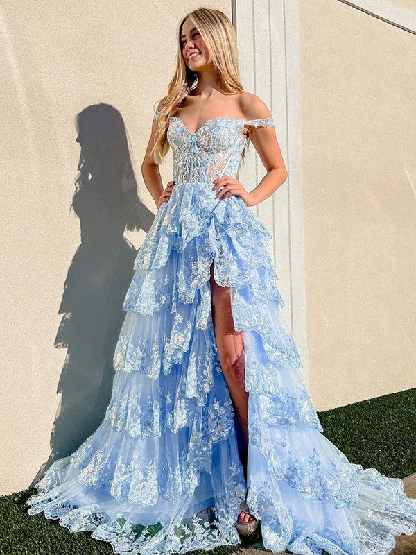 A-Line/Princess Straps Sleeveless Court Train Dresses
