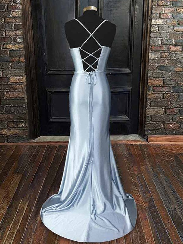 Sheath/Column like Pleats Spaghetti Straps Sleeveless Sweep/Brush Train Dresses