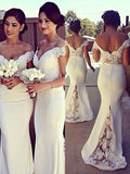 Trumpet/Mermaid Sleeveless Off-the-Shoulder Sweep/Brush Train Dresses