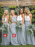 A-Line/Princess Sleeveless Floor-Length V-neck Bridesmaid Dresses