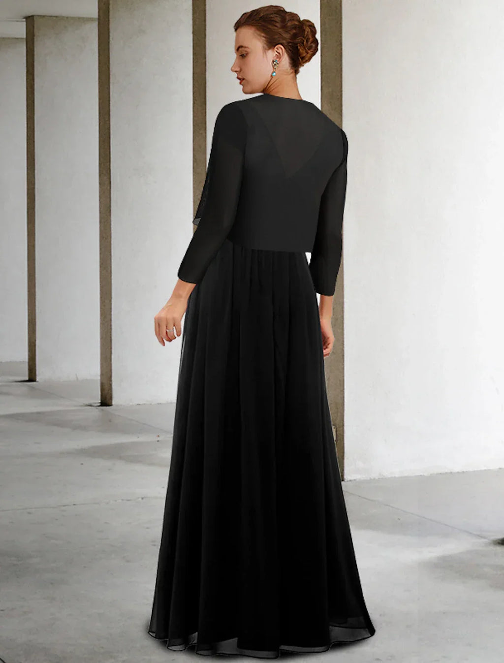 Two Piece A-Line Mother of the Bride Dress Plus Size Elegant V Neck Floor Length Sleeveless Wrap Included with Sash / Ribbon Pleats Appliques