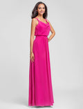 Bridesmaid Dress Straps Sleeveless Floor Length with Draping