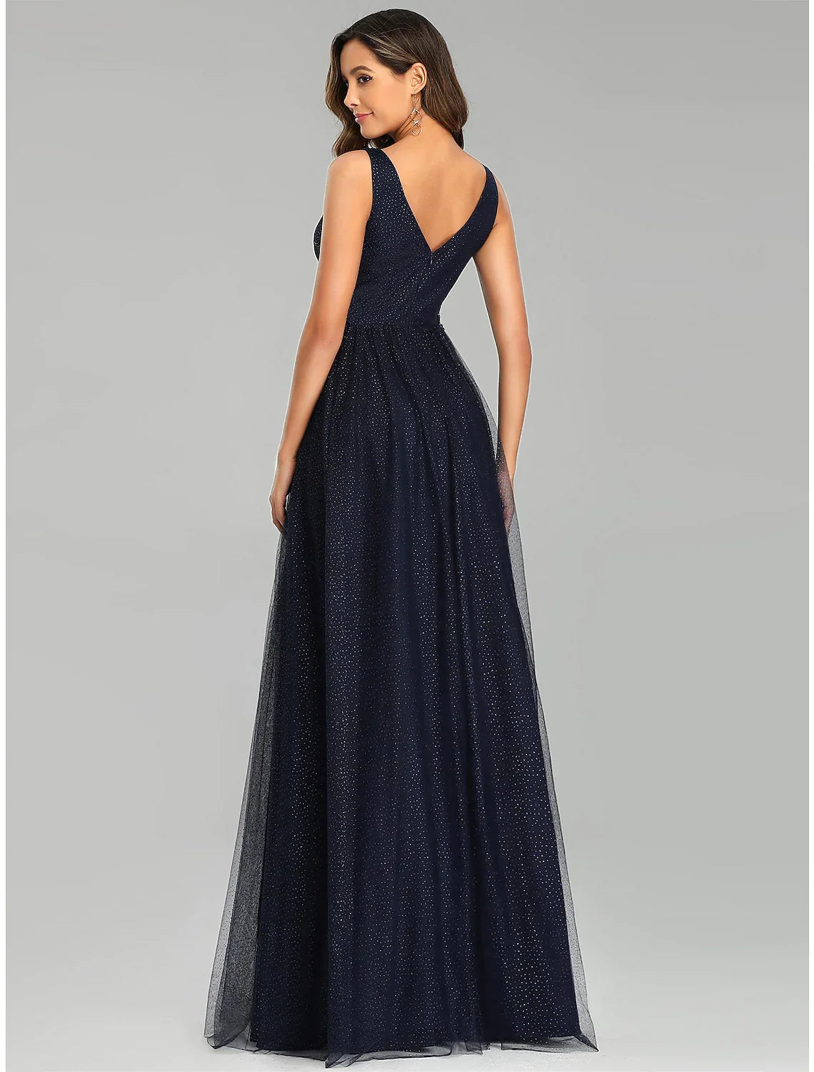 Wedding Guest Floor Length Sleeveless V Neck with Appliques