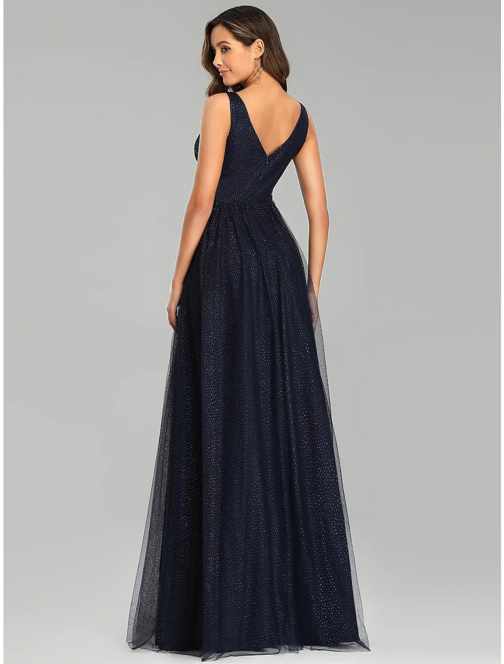 Empire Dress Wedding Guest Floor Length Sleeveless V Neck with Appliques