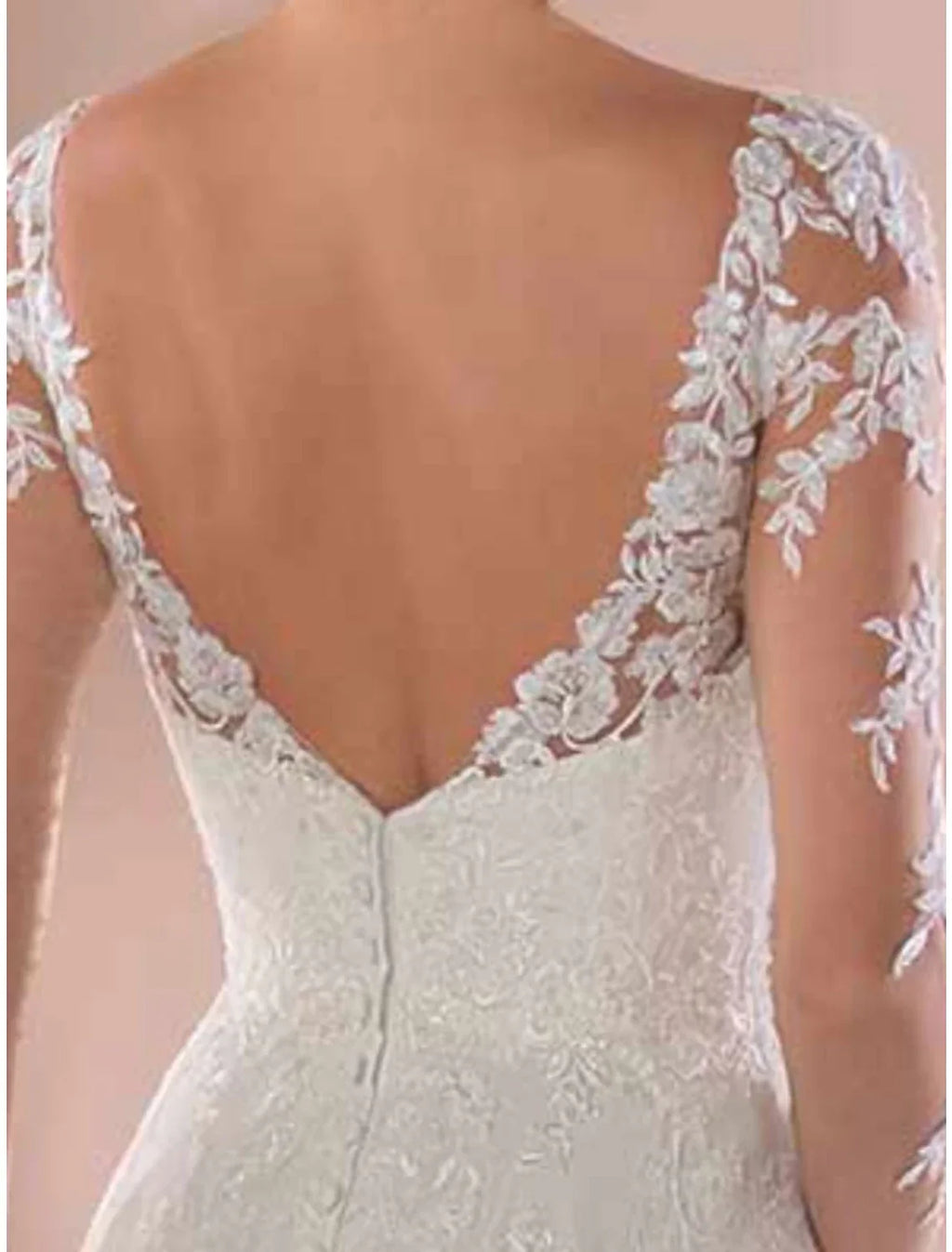 Wedding Guest Wedding Party Sweep / Brush Train Long Sleeve V Neck with Appliques