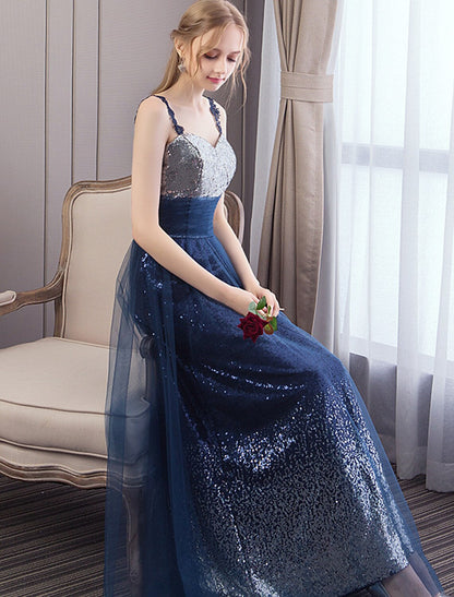 Elegant Red A-Line Classic-Neck Sleeveless Classic-Back Floor-Length Prom Dress