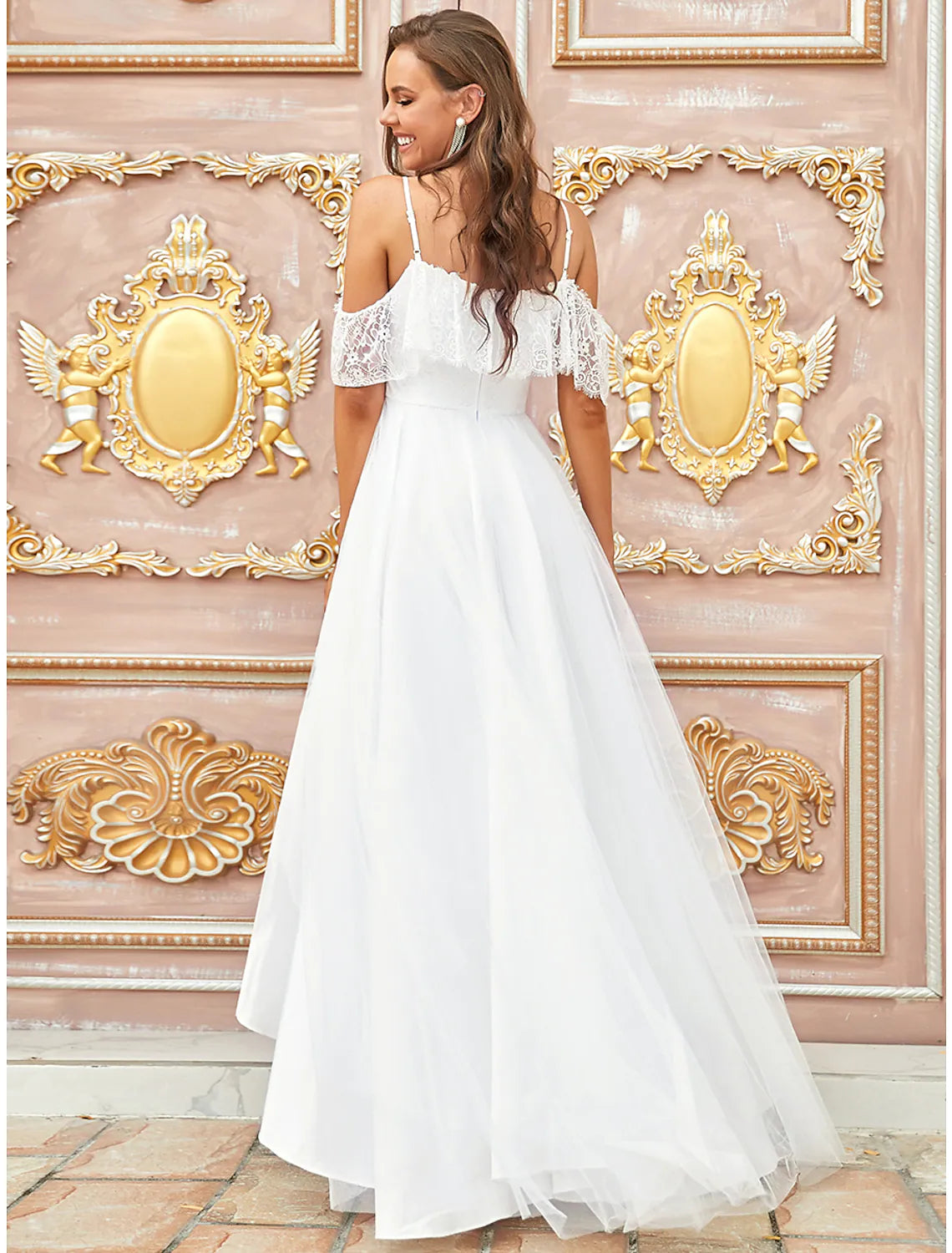 White Bridal Little Dresses Asymmetrical A-Line Off Shoulder
