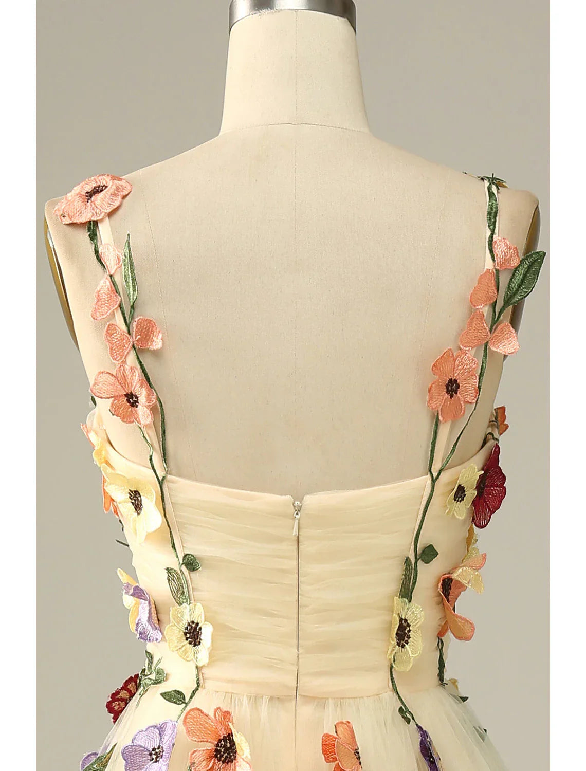 Wedding Guest Dresses Floral Dress Holiday Floor Length Sleeveless Spaghetti Strap with Appliques