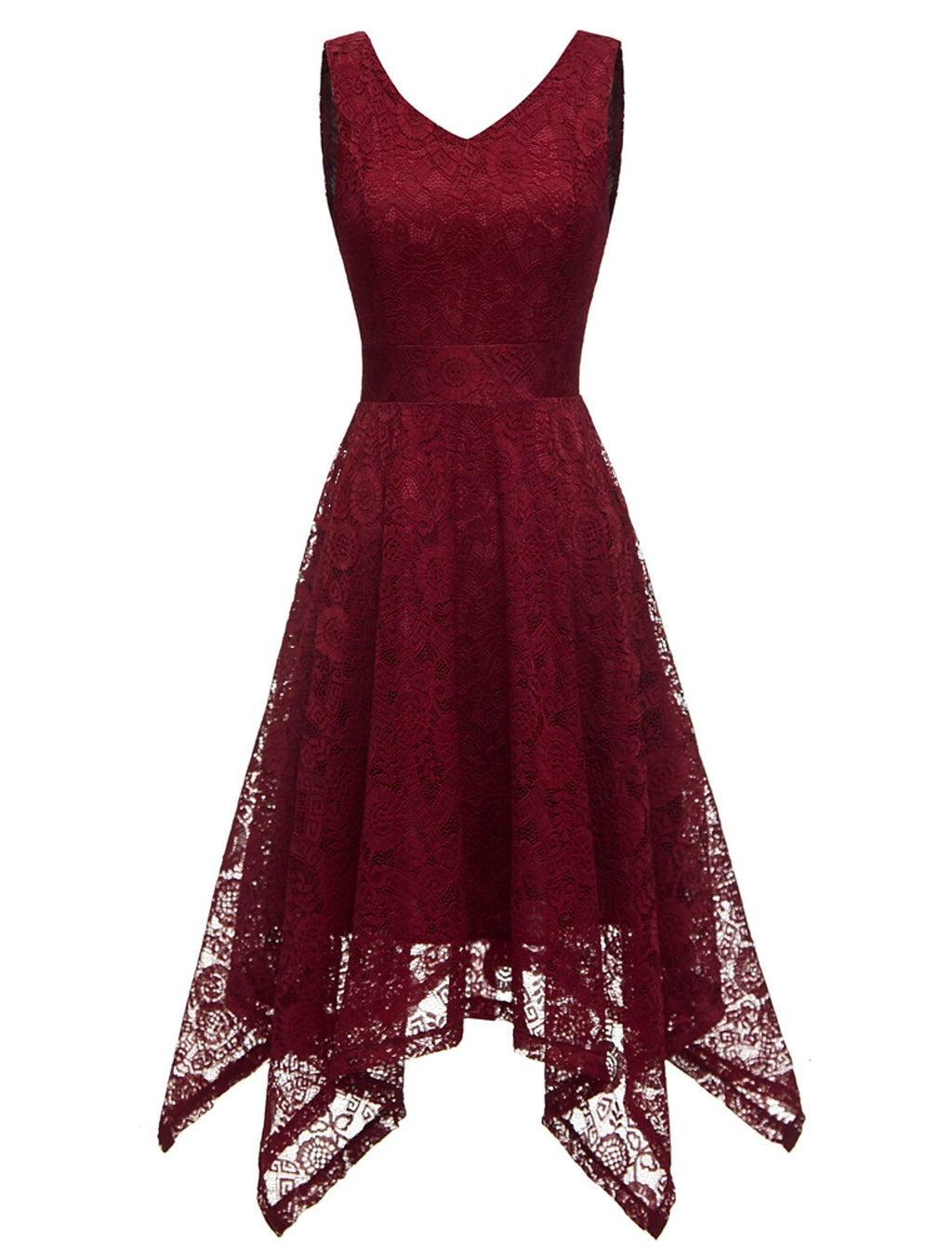 Cocktail Dresses Vintage Dress Graduation Party Wear Knee Length Sleeveless V Neck with Pleats