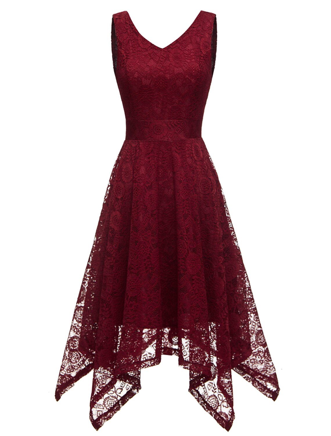 Cocktail Dresses Vintage Dress Graduation Party Wear Knee Length Sleeveless V Neck with Pleats
