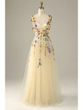 Wedding Guest Dresses Floral Dress Holiday Floor Length Sleeveless Spaghetti Strap with Appliques