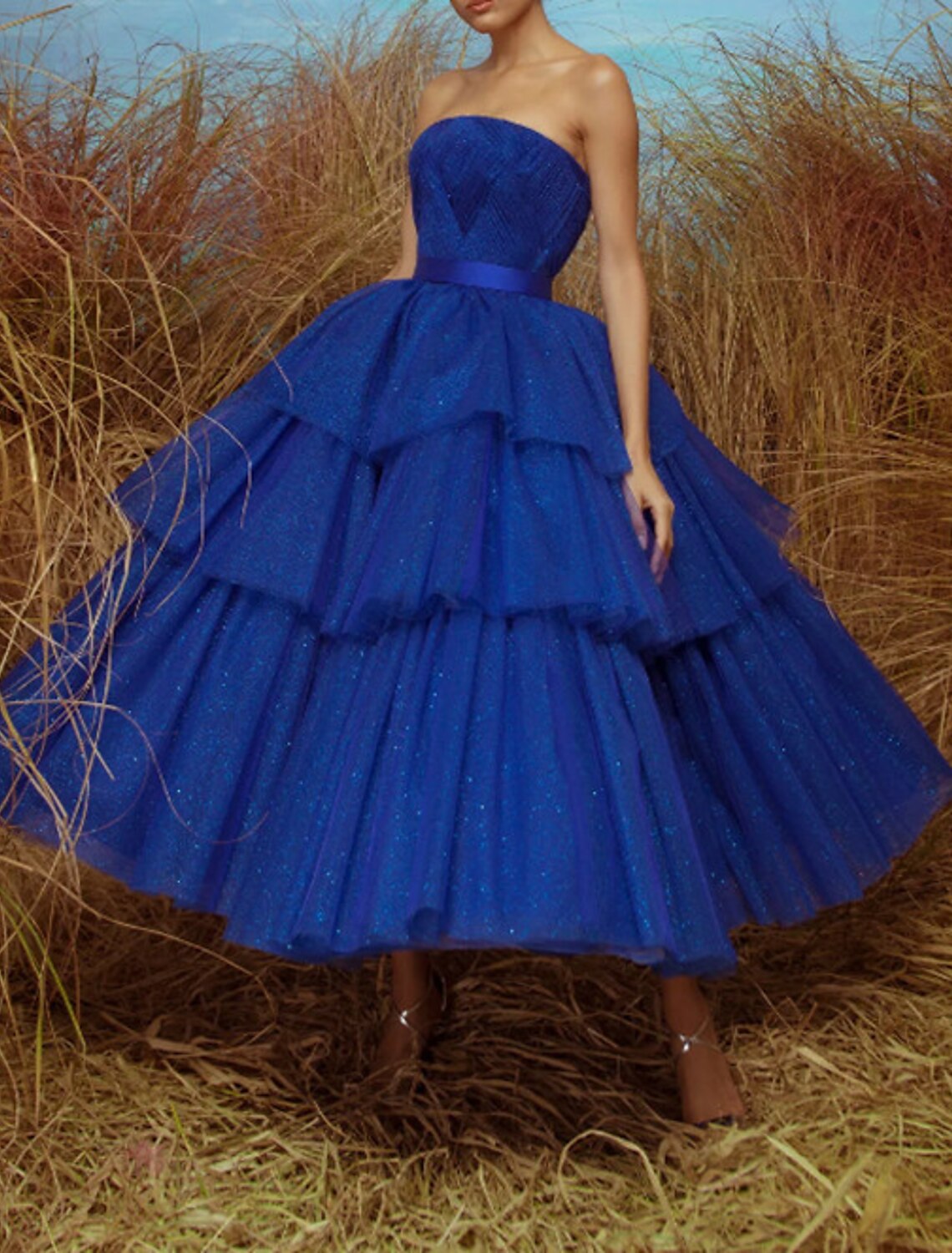 Ball Gown Cocktail Dresses 1950s Dress Engagement Prom Ankle Length Sleeveless Strapless with Sash / Ribbon Tiered