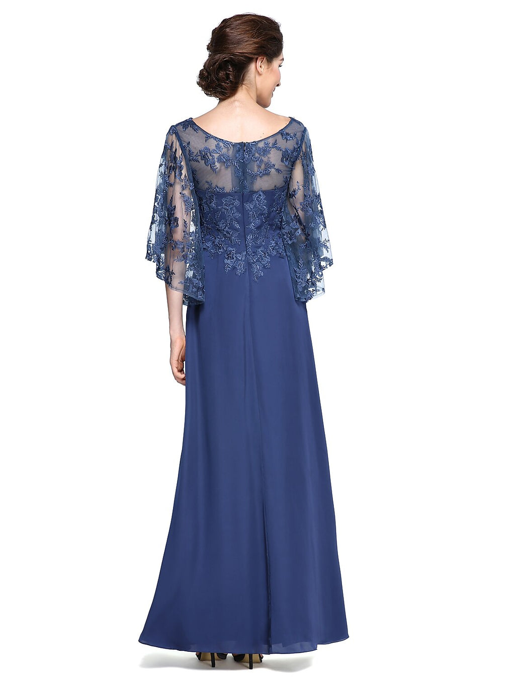 Mother of the Bride Dress Elegant Neck Ankle Length Half Sleeve