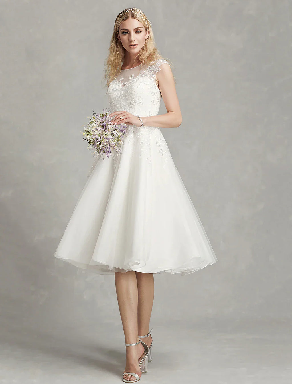 White Open Back Little Dresses Wedding Dresses A-Line Appliques