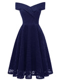 WE Party Dress Holiday Graduation Knee Length Short Sleeve Off Shoulder Bridesmaid Dress with Pleats