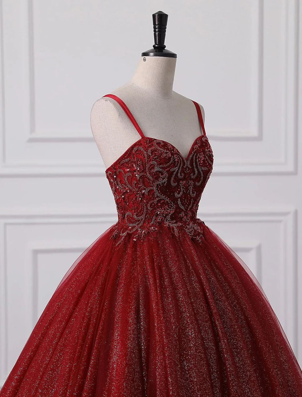 Ball Gown Prom Dresses Princess Dress Graduation Floor Length Sleeveless Spaghetti Strap with Beading Appliques