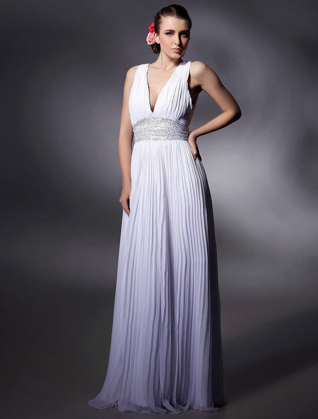 Sheath / Column Celebrity Style Dress Prom Floor Length Sleeveless Plunging Neck with Beading Draping